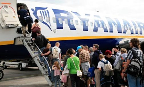 Ryanair reported almost 100 million passengers flew in 12 months